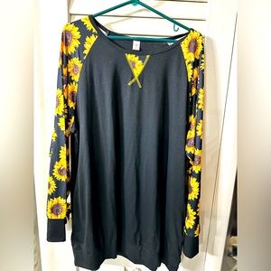 Long sleeve sunflower top